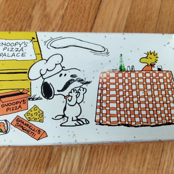 Vintage 60s Snoopy Recipe Box Peanuts Gang Charlie Brown Tin Metal - Picture 3 of 16